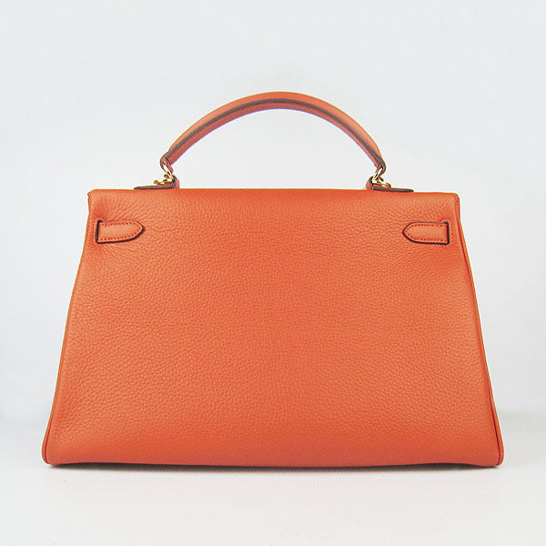 Hermes Kelly 35cm Togo Leather Handbag Orange/Golden