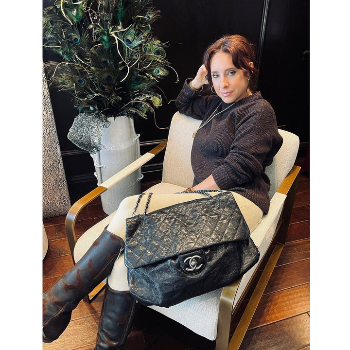 Top Quality Chanel Elastic CC Flap Bag Glazed Caviar Hobo Shoulder Bag