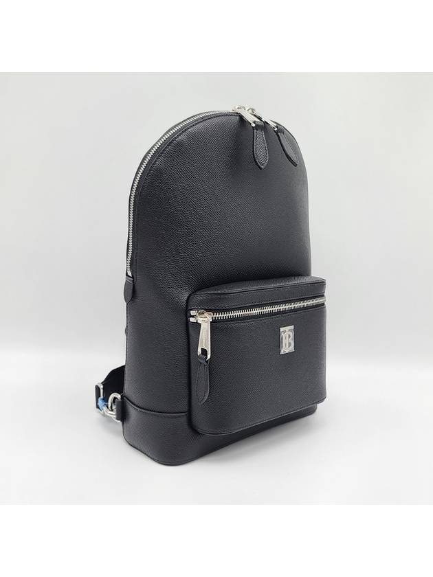 Burberry Logo Grained Leather Cross Bag Black