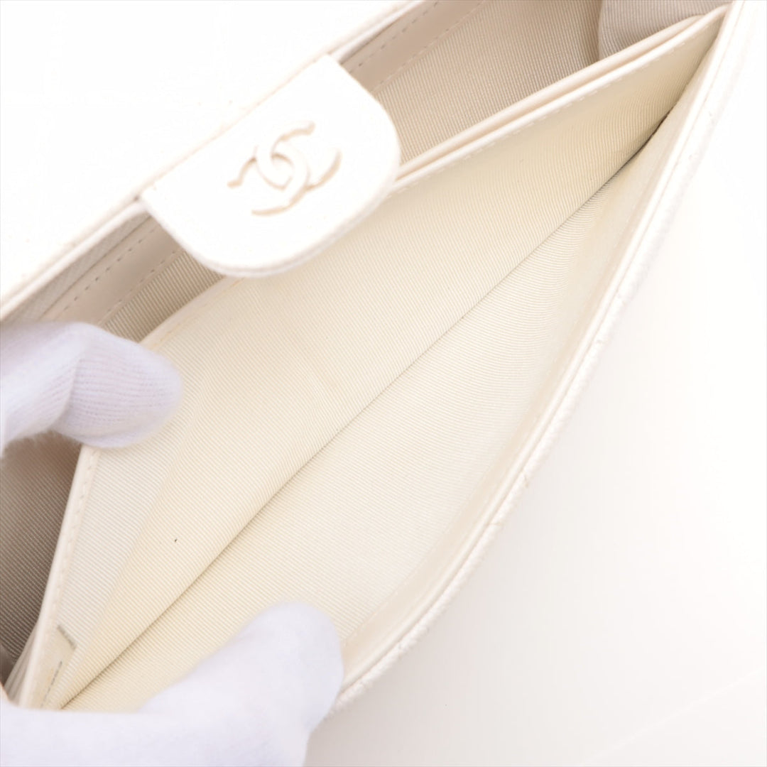 Top Quality Chanel Matrasse Caviar S Wallet White Silver Gold
