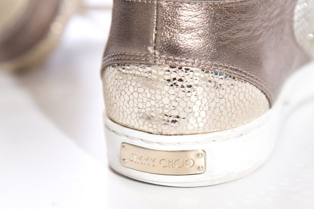 Jimmy Choo Gold Miami Sneakers SZ 37