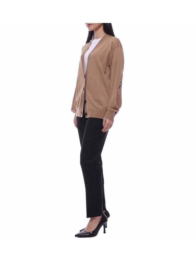 Burberry Dornoch Check Patch Wool Cardigan Brown