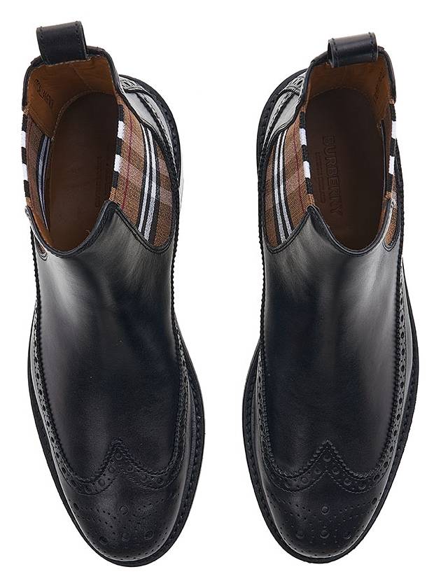 Burberry Tanner Check Chelsea Boots Black