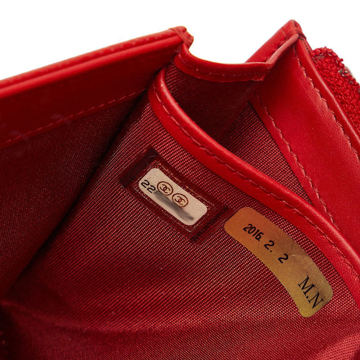 Top Quality Chanel Cocomark Long Wallet Red Caviar   Chanel