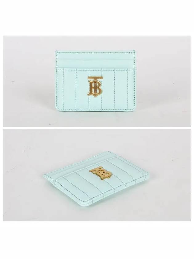 Burberry Laura Quilted Leather Card Wallet Cool Mint