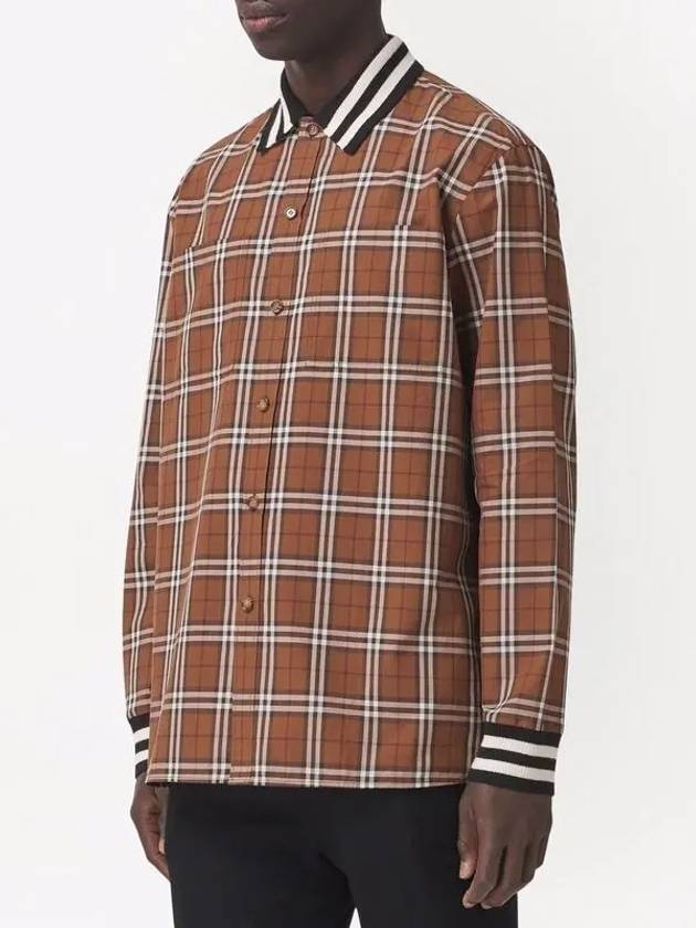 Burberry Collar Check Long Sleeve Shirt Brown