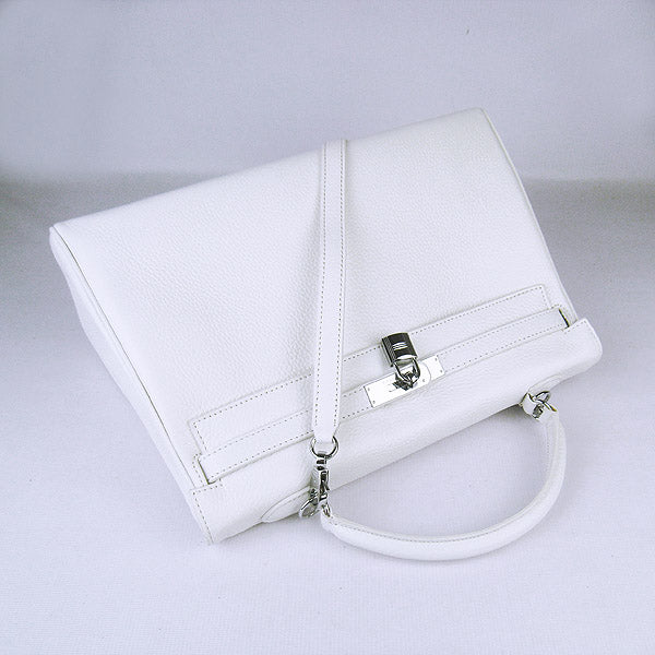 Hermes Kelly 35cm Togo Leather Handbag White/Silver