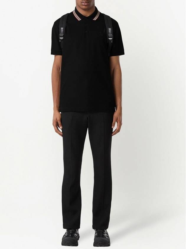 Burberry Icon Stripe Short Sleeve Polo Shirt Black