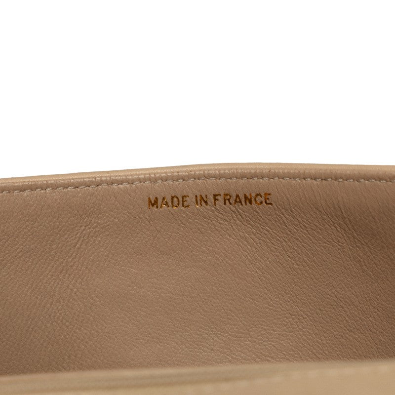 Top Quality Chanel Vintage Flap Shoulder Bag Lambskin Beige Ladies