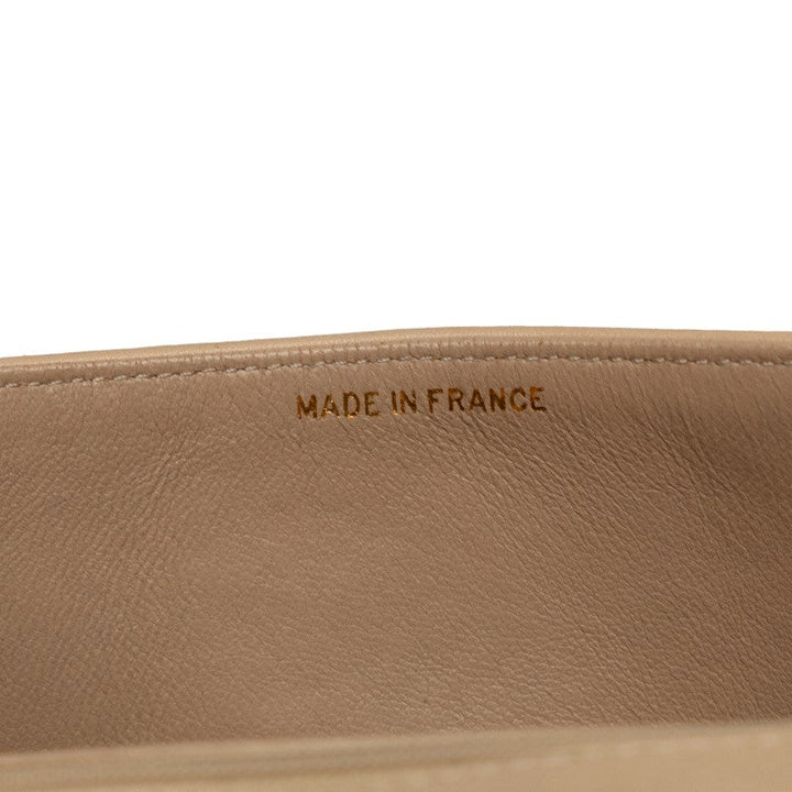 Top Quality Chanel Vintage Flap Shoulder Bag Lambskin Beige Ladies