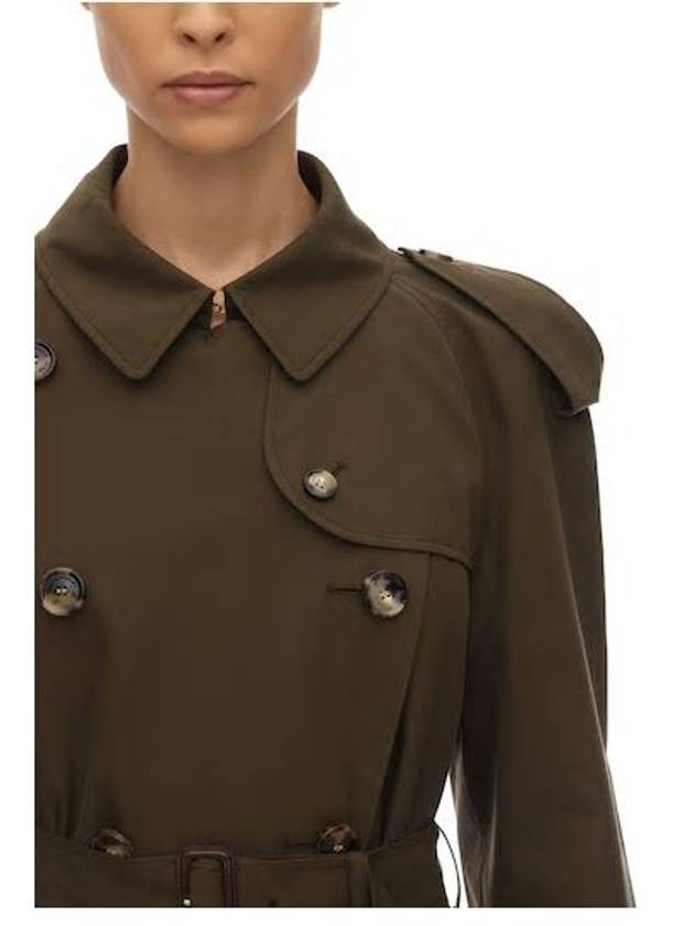 Burberry WoMen's Westminster Heritage Double Trench Coat Military Green