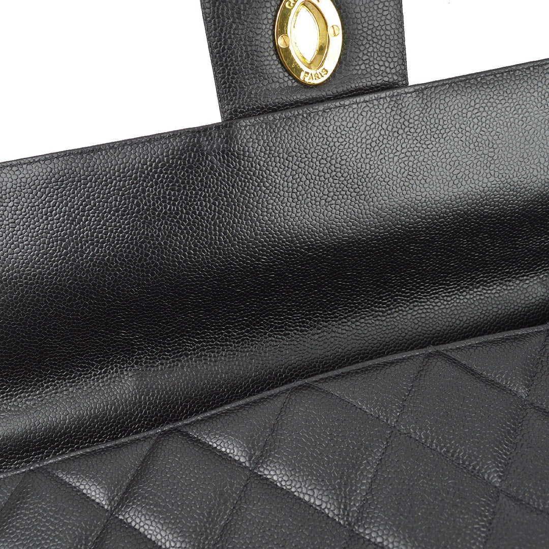 Top Quality Chanel 1991-1994 Black Caviar Briefcase