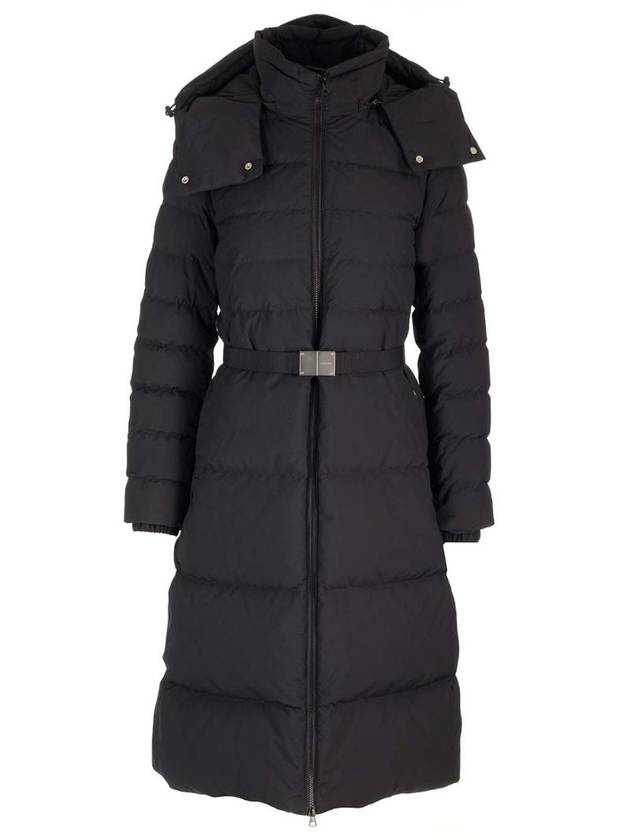 Burberry Logo Buckle Belt Long Hooded Padding Black
