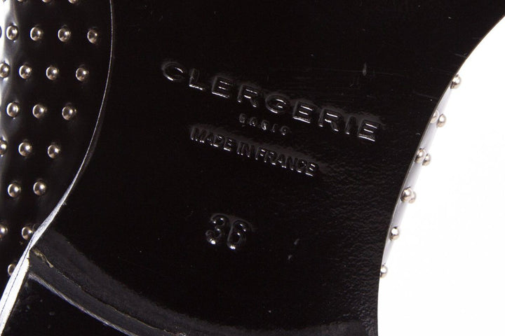 Clergerie Black Studded Mules SZ 36