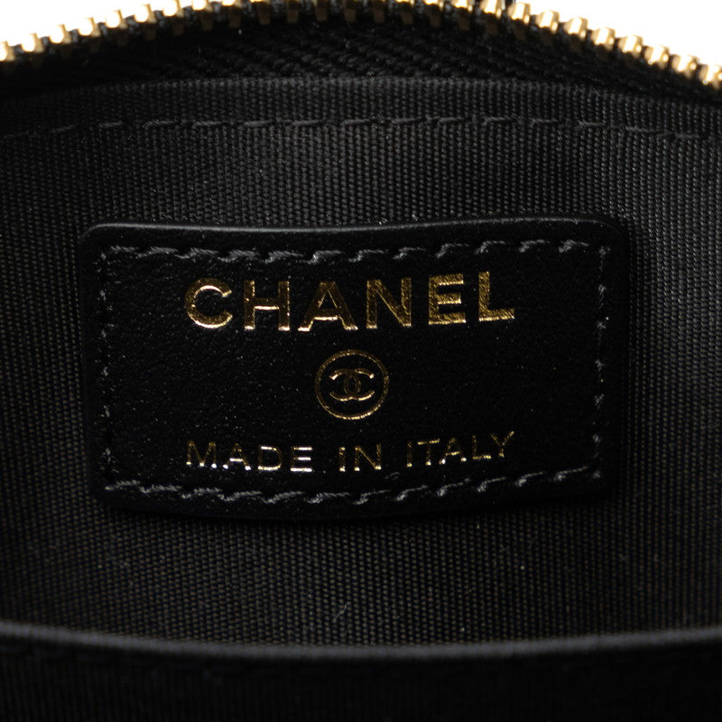 Top Quality Chanel Matrace Coincase  Cocktail Belt Black Leather  CHANEL