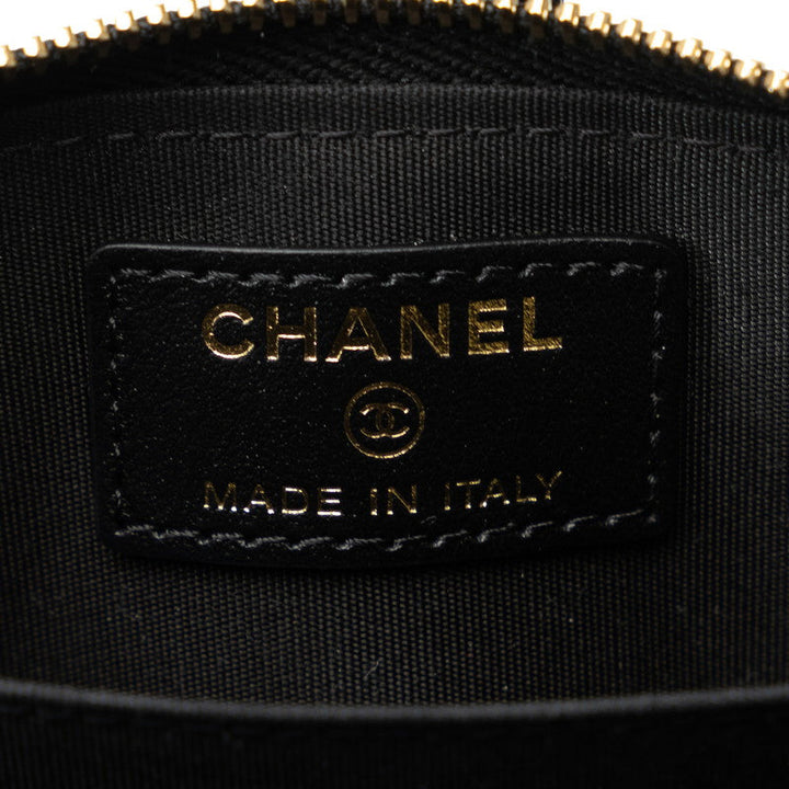 Top Quality Chanel Matrace Coincase  Cocktail Belt Black Leather  CHANEL
