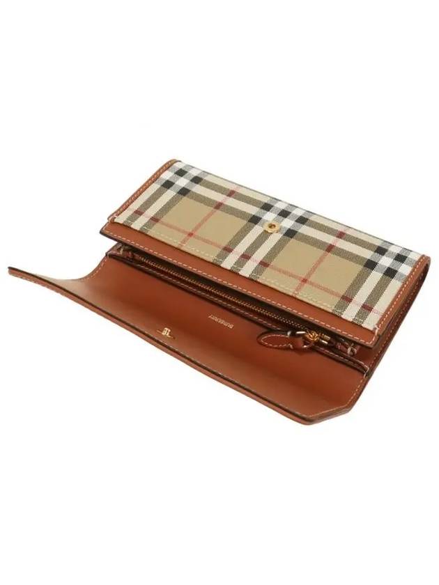 Burberry Vintage Check Flap Long Wallet Beige