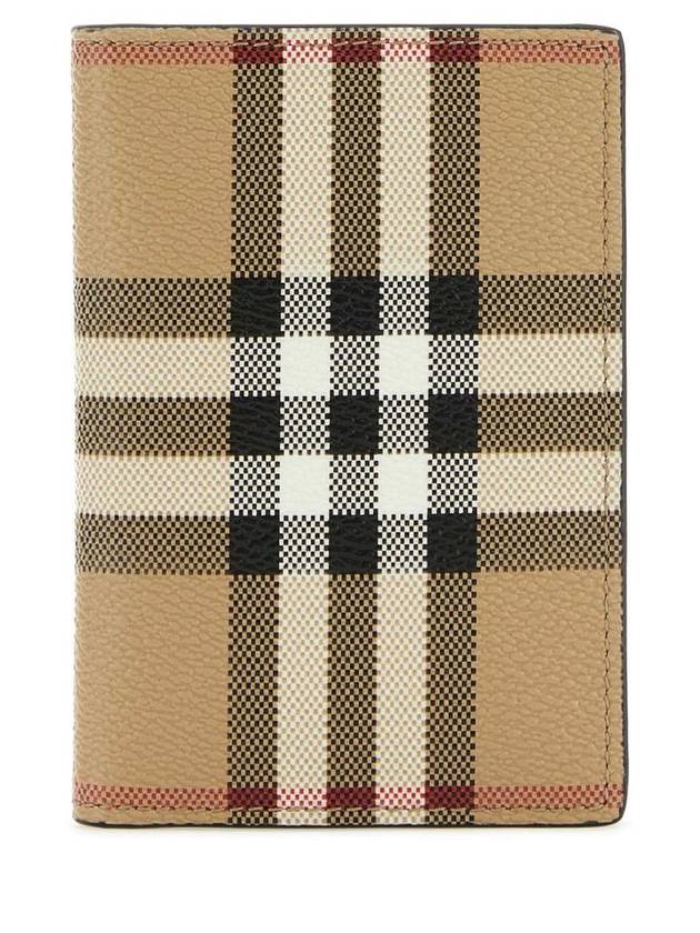 Burberry Vintage Check Folding Card Wallet Beige