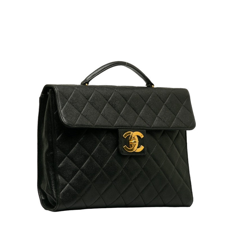 Top Quality Chanel Top Quality Chanel MATRESSE HANDBACK CABIAS SKIN BLACK LADY'S WORKSHOP
