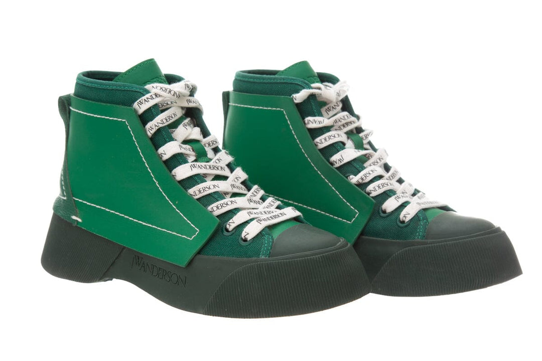JW Anderson Green Paneled High-Top Sneakers SZ 37