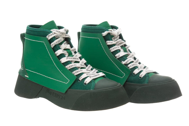 JW Anderson Green Paneled High-Top Sneakers SZ 37