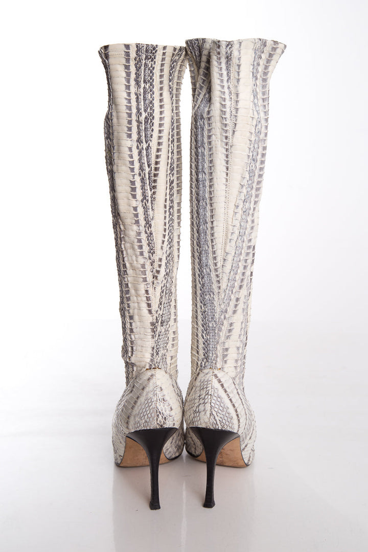 Manolo Blahnik Snakeskin Boots SZ 38.5