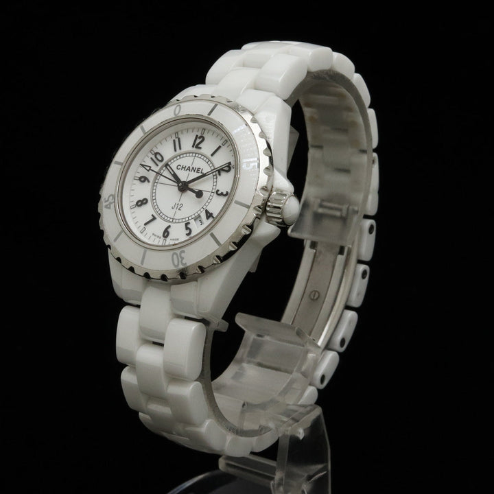 Top Quality Chanel J12 White Ceramic White 33mm Date Lady QZ Quartz Watch H0968