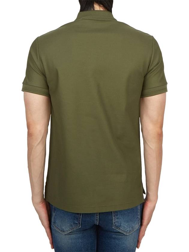 Burberry Logo Embroidery Cotton Polo Shirt Green