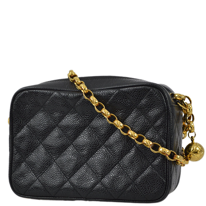 Top Quality Chanel 1994-1997 Black Caviar Skin Camera Bag Mini