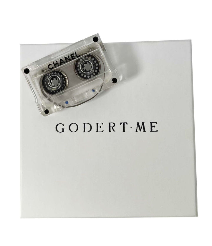 Chanel 04P '' Cassette Tape - Resin / Black Brooch