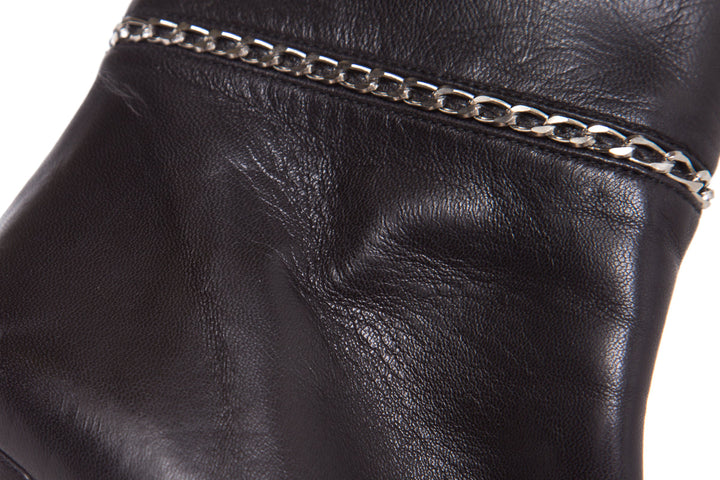 Stuart Weitzman Black Platform Chain Detail Booties SZ 6