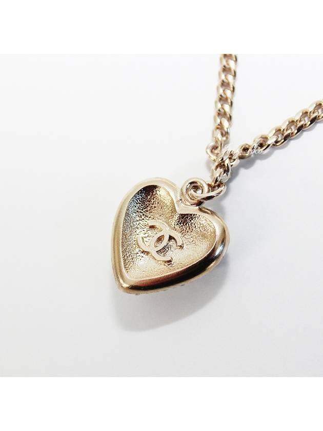 CC Heart Crystal Pendant Bracelet Gold Chanel