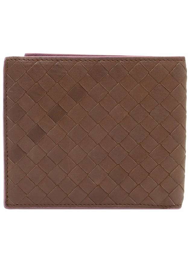 Bottega veneta Brown Purple Intrecciato Weaving VN Folder Bicycle Wallet