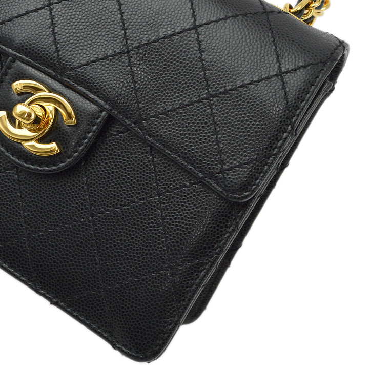 Top Quality Chanel Black Caviar Mini Classic Square Flap Shoulder Bag 17