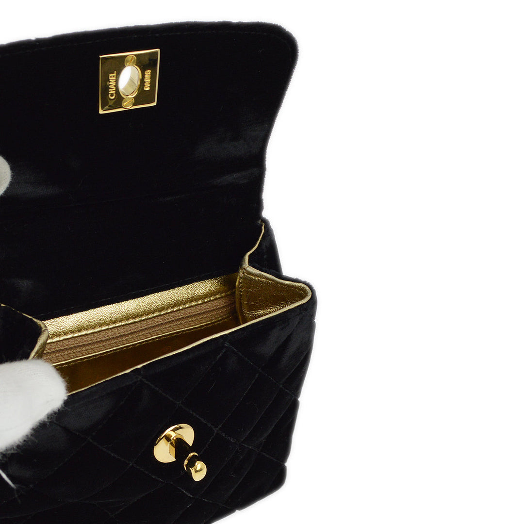Top Quality Chanel Black Velvet Belt Bum Bag
