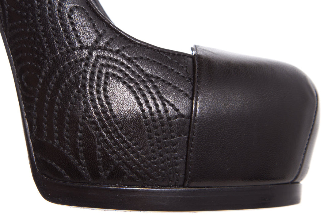 YSL Black Embroider Heels SZ 35