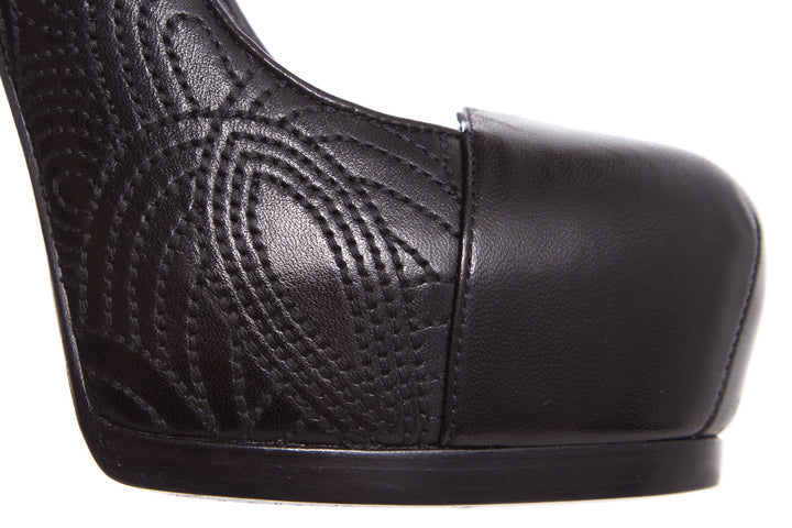 YSL Black Embroider Heels SZ 35