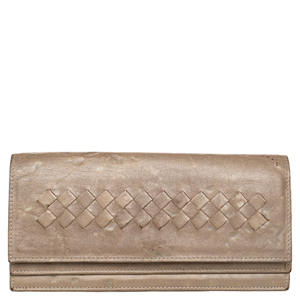 Bottega veneta Beige Intrecciato leather Bifold Wallet