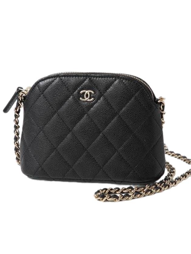 CC Logo Mini Pouch Cross Bag Black Chanel