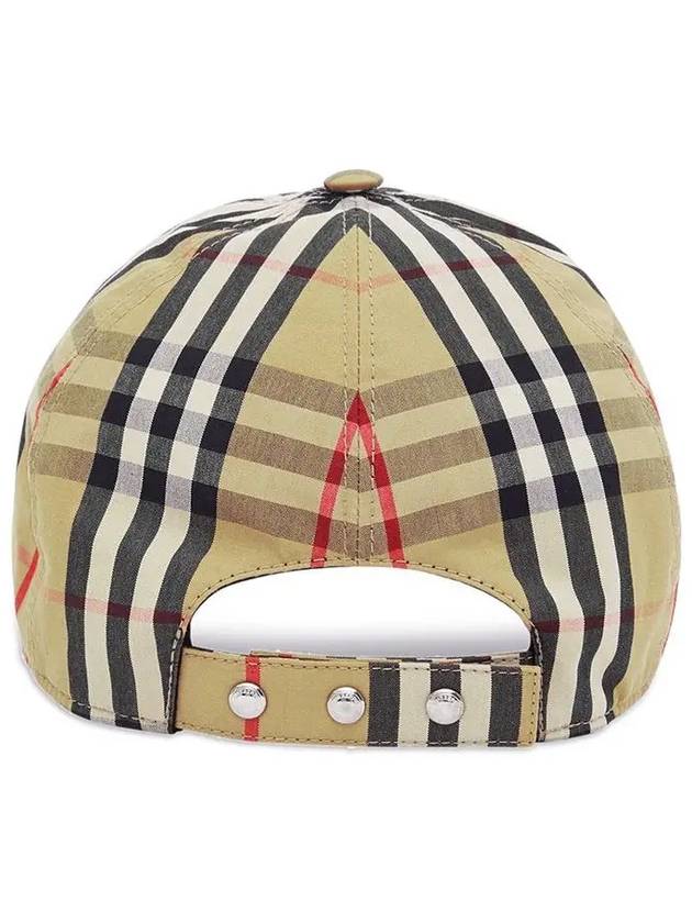 Burberry TB Logo Monogram Motif Vintage Check Ball Cap Beige