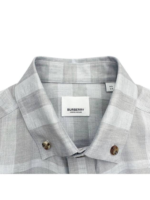 Burberry Check Long Sleeve Shirt Grey
