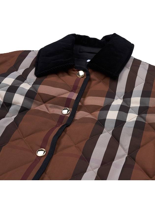 Burberry WoMen's Check Diamond Quilted Jacket Brown