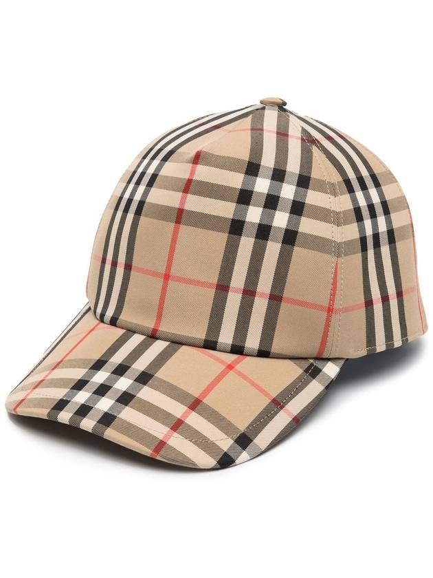 Burberry logo applique vintage check ball cap beige