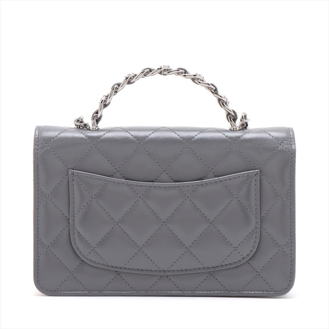 Top Quality Chanel Matrasse  2WAY Shoulder Bag Gr Silver G