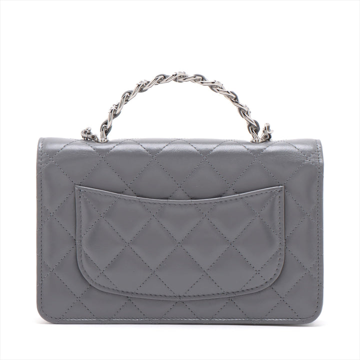 Top Quality Chanel Matrasse  2WAY Shoulder Bag Gr Silver G