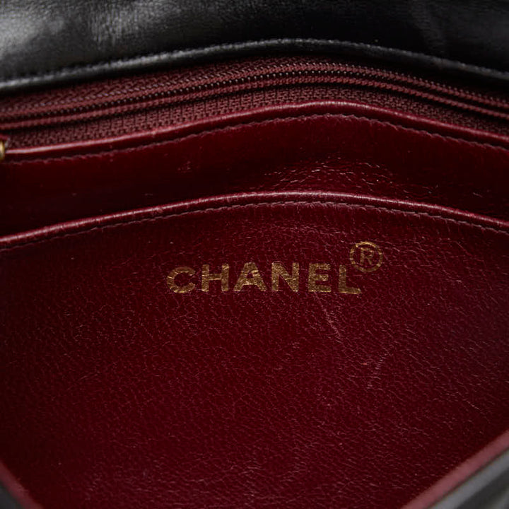 Top Quality Chanel Mini Flap Chain Shoulder Bag in Lambskin Black