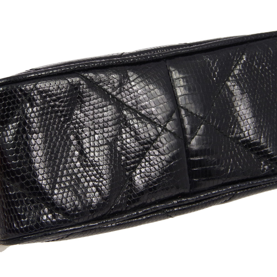 Top Quality Chanel * 1986-1988 Black Lizard Mini Camera Bag