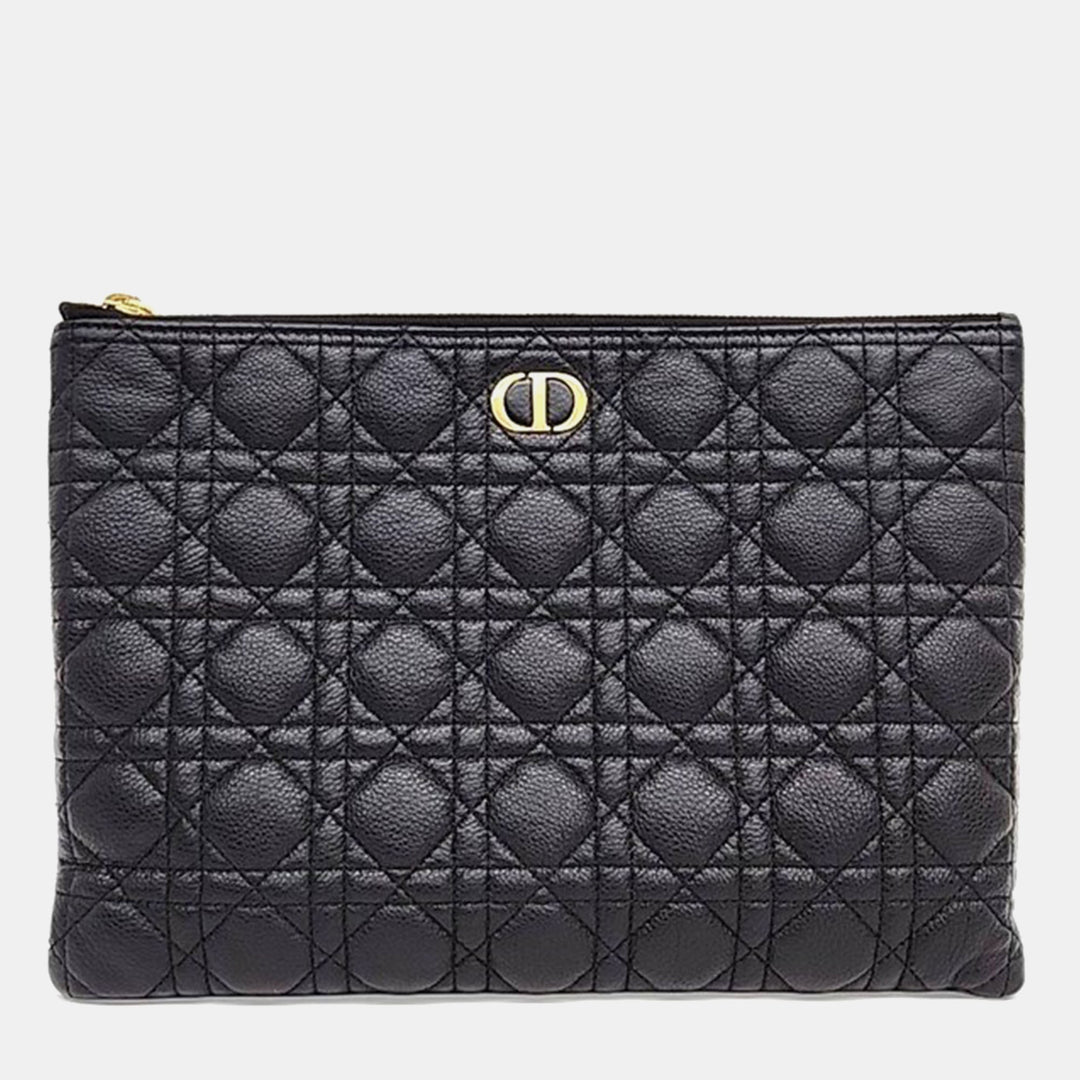 Top quality Dior Black Leather Caro Daily Pouch