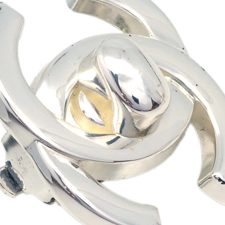 Top Quality Chanel CC Turnlock Earrings Clip-On Silver Large 96A