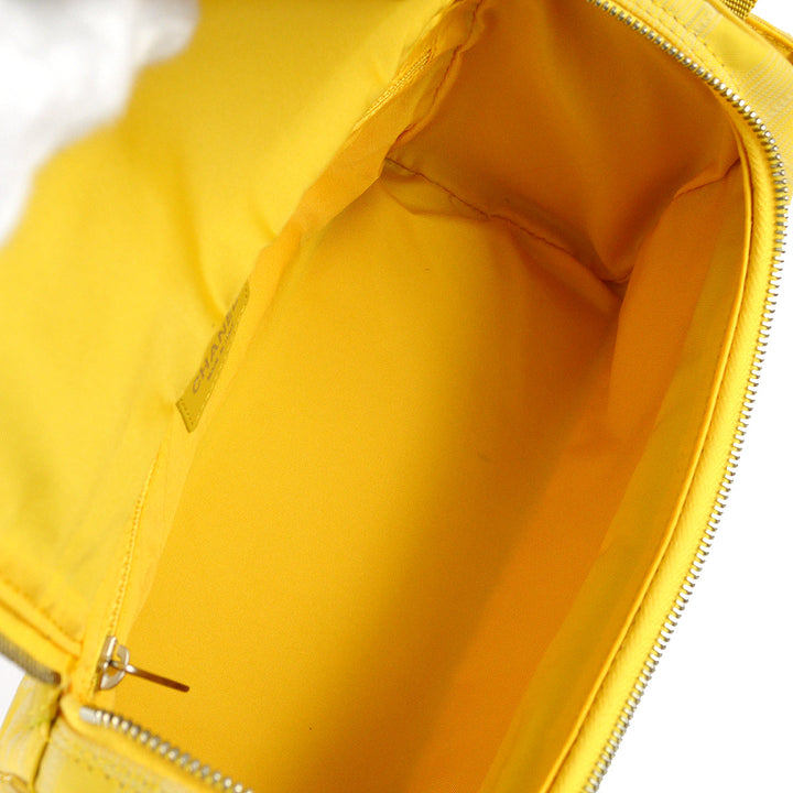 Top Quality Chanel 2001-2003 Yellow Jacquard Nylon New Travel Line Shoulder Bag